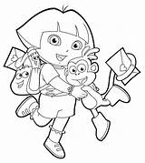 Dora Coloring Pages Boots Explorer Diego Backpack Swiper Print Color Friends Christmas Sheets Colouring Printable Doratheexplorertvshow Cartoon Isa Her Easy sketch template