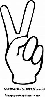 Peace Sign Fingers Coloring Printable Hand Pages Drawing Patriotic Signs Hippie Victory Colouring Birthday Sheet Open Usa Invitations Symbol Color sketch template