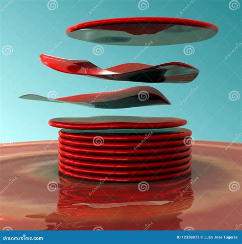 floating red discs stock illustration illustration  flying