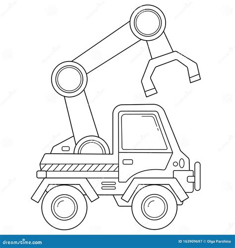 coloring page outline  cartoon loader  lift truck construction