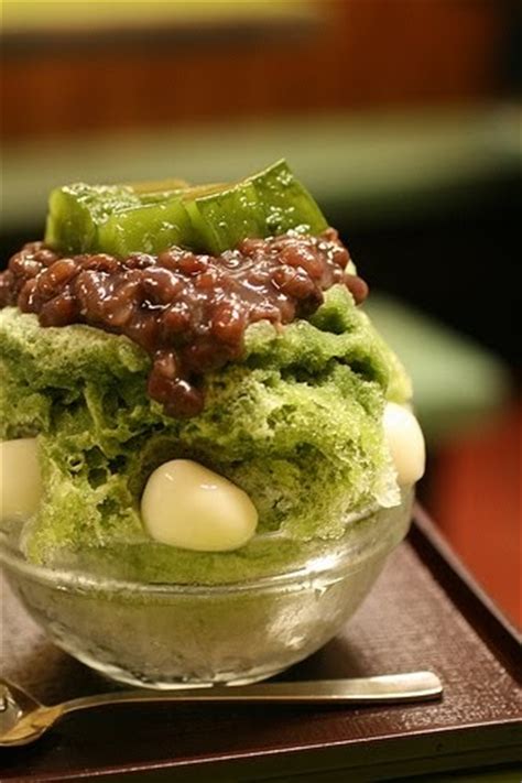 ujikintoki kakigori japanese shaved ice with green tea syrup and anko all recipes for you