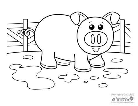 cute piggy  kids printable coloring page coloring home