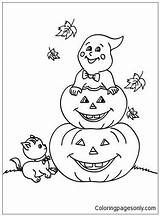 Pages Carved Spook Pumpkins Coloring Color sketch template