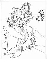 Barbie Mermaid Coloring Pages Princess H2o Printable Dolphin Girl Kids Queen Sheet Realistic Drawing Color Sheets Print Tale Getdrawings Clipart sketch template