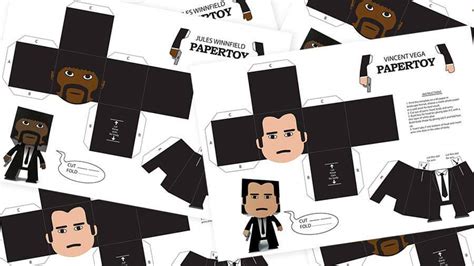 paper toys vincent and jules quentin tarantino fan club