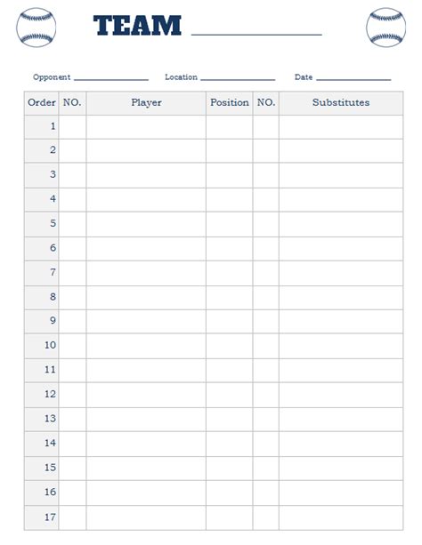 printable softball roster template printable word searches