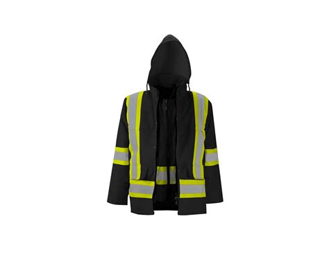 6 in 1 hi vis safety jacket black xl ppe shop wurth canada