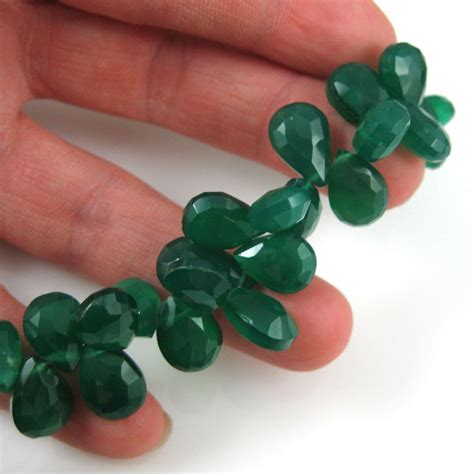 semiprecious gemstone beads  genuine green onyx gemstone bead