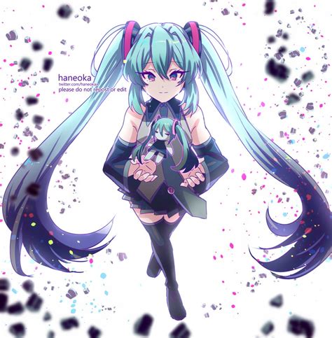 hatsune miku and aimaina vocaloid and 1 more drawn by