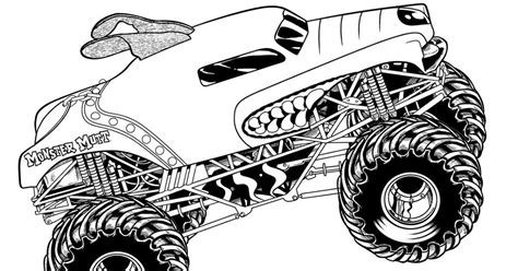 monster truck  coloring page simple ideas   coloringdoodle