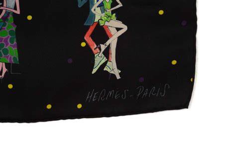 Hermes Black Les Parisiennes De Kiraz Woman Print Silk
