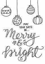 Coloring Christmas Merry Pages Bright Printable sketch template