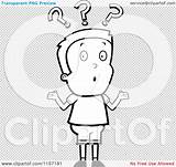 Confused Clipart Vector Cartoon Coloring Marks Shrugging Question Boy Under Outlined Thoman Cory sketch template