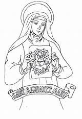 Alacoque Maria Margarida Sagrado Coração sketch template