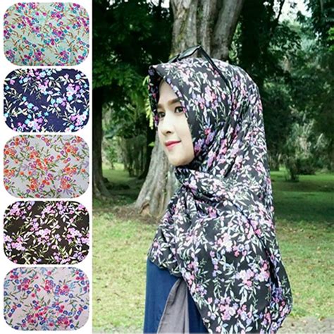 jilbab segi empat motif bunga shabby seri humairah