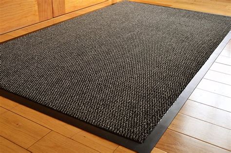 trendmakers big extra large charcoal  black heavy duty barrier mat rubber edged  slip