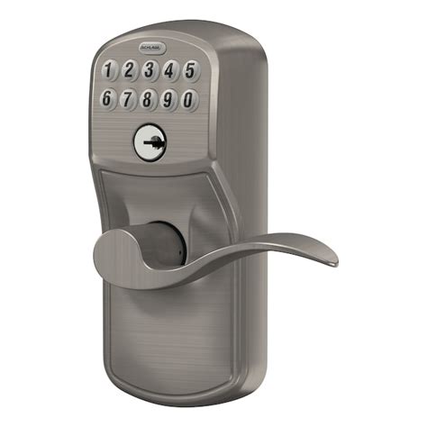 schlage customizable keying plymouth accent satin nickel single cylinder electronic handle