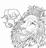 Lion Coloring Mouse Getcolorings Caught Big sketch template