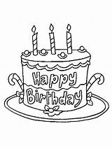 Birthday Coloring Happy Pages Cake Printable Color Kids Recommended sketch template