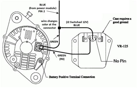 typical wiring diagram alternator  external voltage regulator