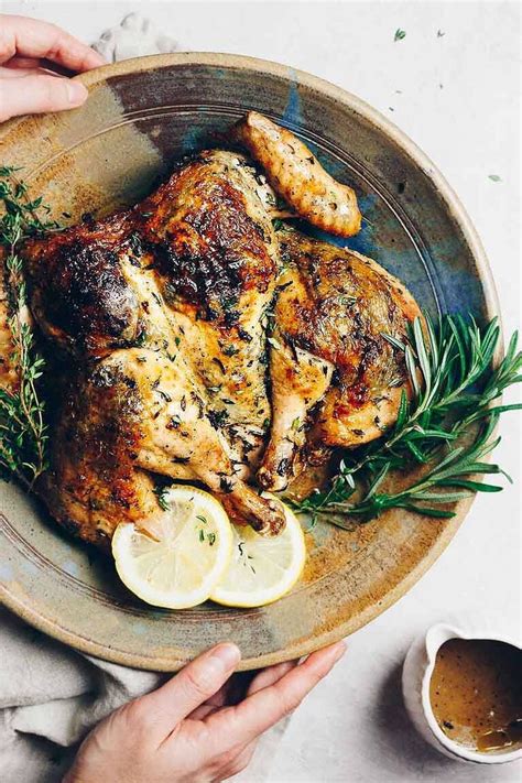 simple herb roasted spatchcock chicken recipe in 2020 spatchcock
