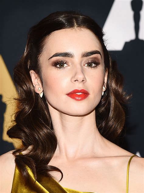 lily collins governors awards hair — hairstyle how to from expert stylist hollywood life