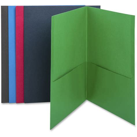 business source bsn  pocket folders  box assorted