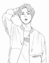 Bts Coloring Pages Drawing Anime Kpop Drawings Sketch sketch template