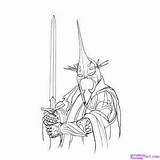 Nazgul Sauron Lotr Coloriage Anneaux Seigneur Dragoart Gandalf Topper Silueta Legolas Chatarra Tolkien Earth Designlooter sketch template