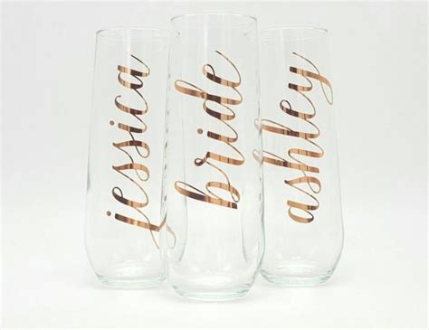 original rose gold personalized stemless champagne flutes stemless champagne flutes