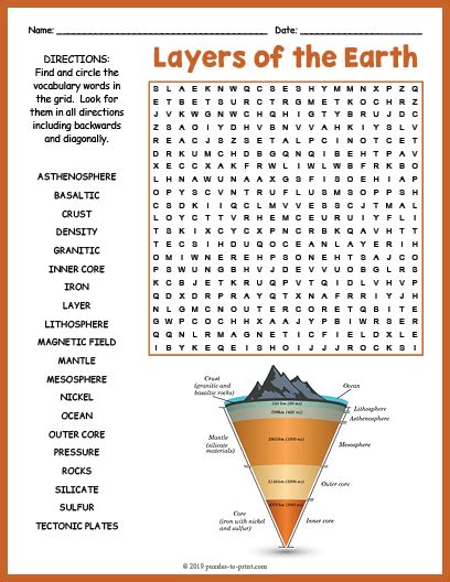 layers   earth word search puzzle worksheet activity