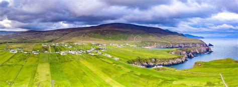 aerial view   beautiful coast  malin beg  county donegal