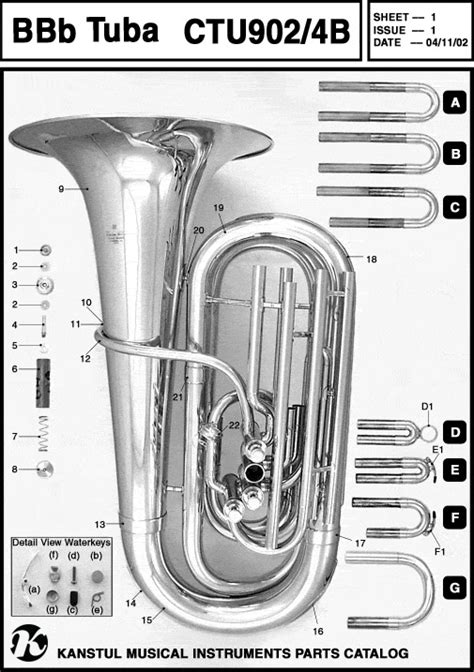 parts tuba  kanstul musical instruments