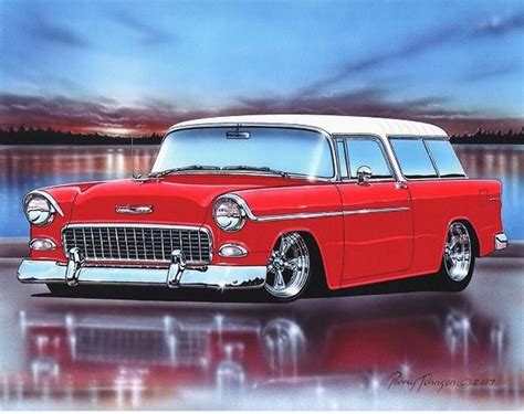 1955 Chevy Nomad Classic Car Art Print W Color Options