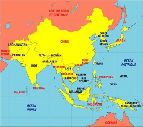 asie du sud est carte du monde voyages cartes