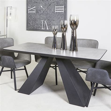 axel dining table  black wooden base  grey wood