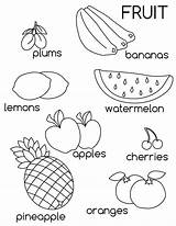 Coloring Fruit Kids Fruits Color Print Netart sketch template