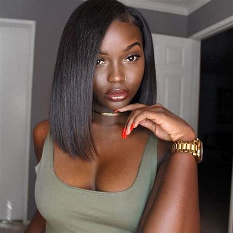 nice hair color for brown skin black hair extension for black woman straight bob style … hair