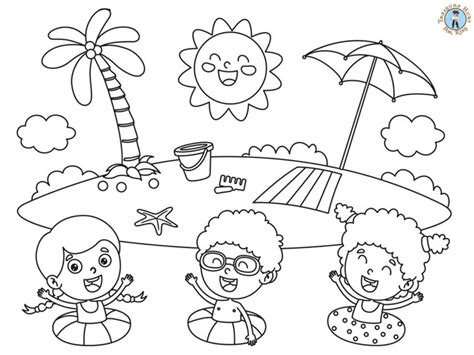 summer coloring page  printables treasure hunt  kids