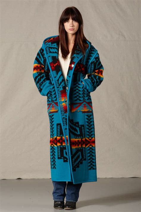 Reversible Long Coat Womens Native American Wool Coats