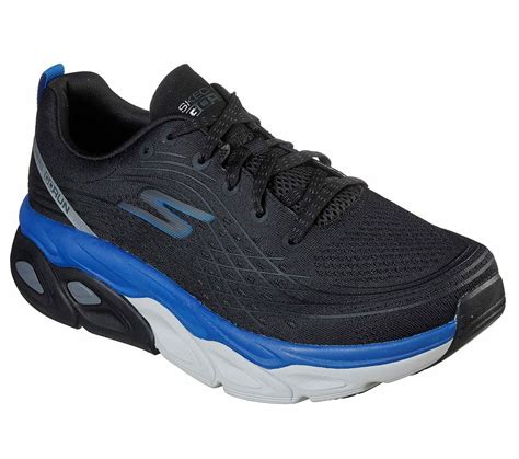 skechers black blue shoes men max cushion ultra  run walk sport comfort  athletic