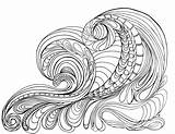 Coloring Pages Ocean Waves Wave Printable Tsunami Colouring Sheets Adult Water Grown Paisley Coloring4free Print Drawing Sea Color Kids Getcolorings sketch template