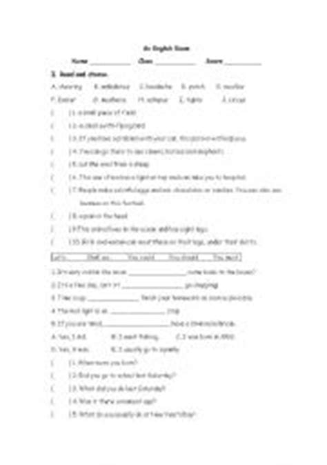 english worksheets  english level test paper