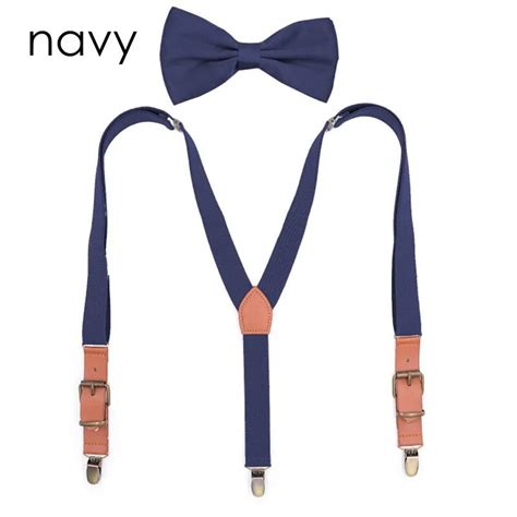 yienws bretelles adultes bow tie suspenders for men women vintage pu