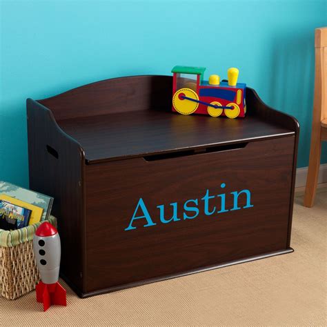 modern touch personalized toy box espresso dibsies personalization station personalised