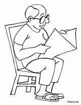 Newspaper Reading Coloring Pages Indian Kids Pitara People Village Line Child sketch template