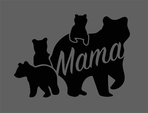 Mama Bear With 123 Cubs Options Svg File For Vinyl Cutting Etsy India