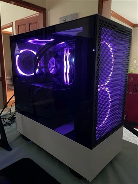 purple nzxt micro center build