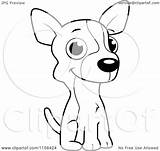 Cute Chihuahua Puppy Little Sitting Cartoon Clipart Coloring Thoman Cory Outlined Vector Pages Getdrawings 2021 sketch template