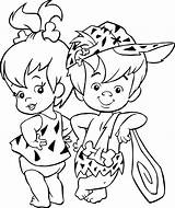 Pebbles Coloring Pages Baby Flintstones Girl Boy Bamm Getdrawings sketch template